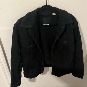 Levi Black Denim Fuzzy Jacket